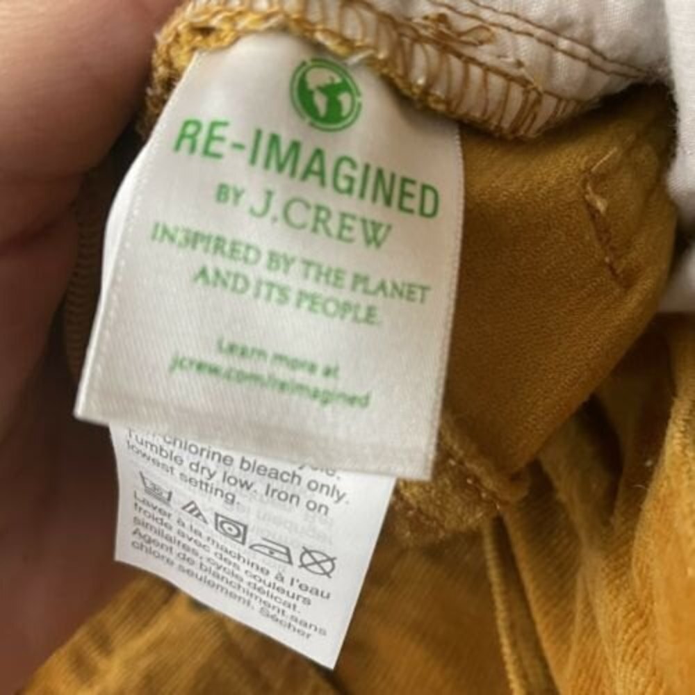 J.Crew 9” High Rise Skinny Corduroy High Rise  Jeans Mustard Yellow SZ-28 Petite - Picture 7 of 8